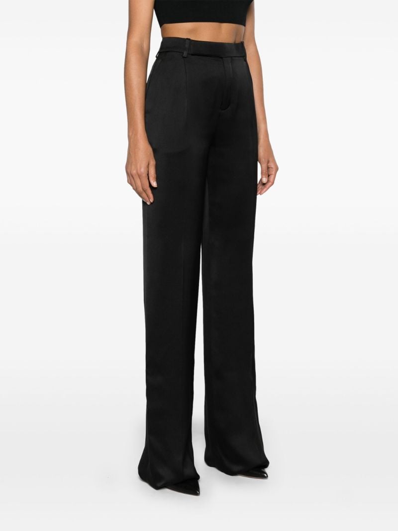 Black Tailored Silk Trousers
