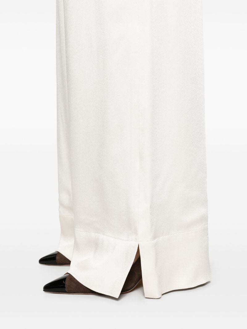 Neutral High Waisted Straight Leg Trousers