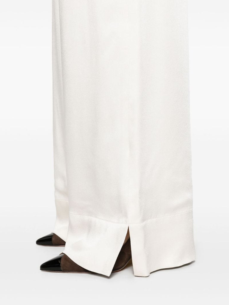 Neutral High Waisted Straight Leg Trousers