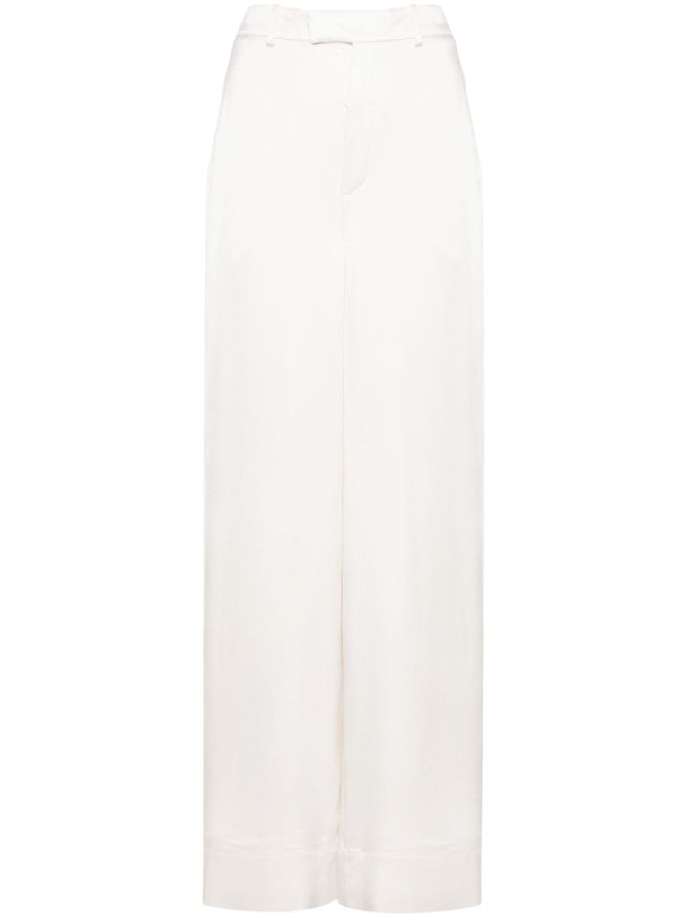 Neutral High Waisted Straight Leg Trousers