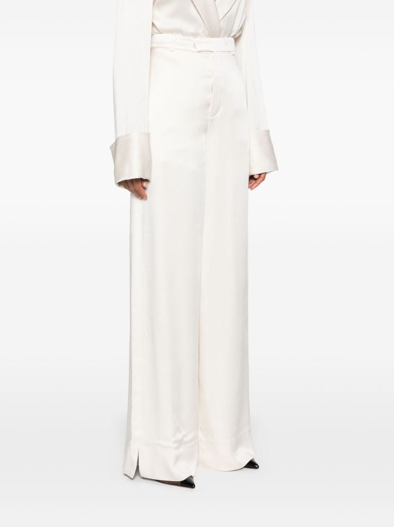 Neutral High Waisted Straight Leg Trousers