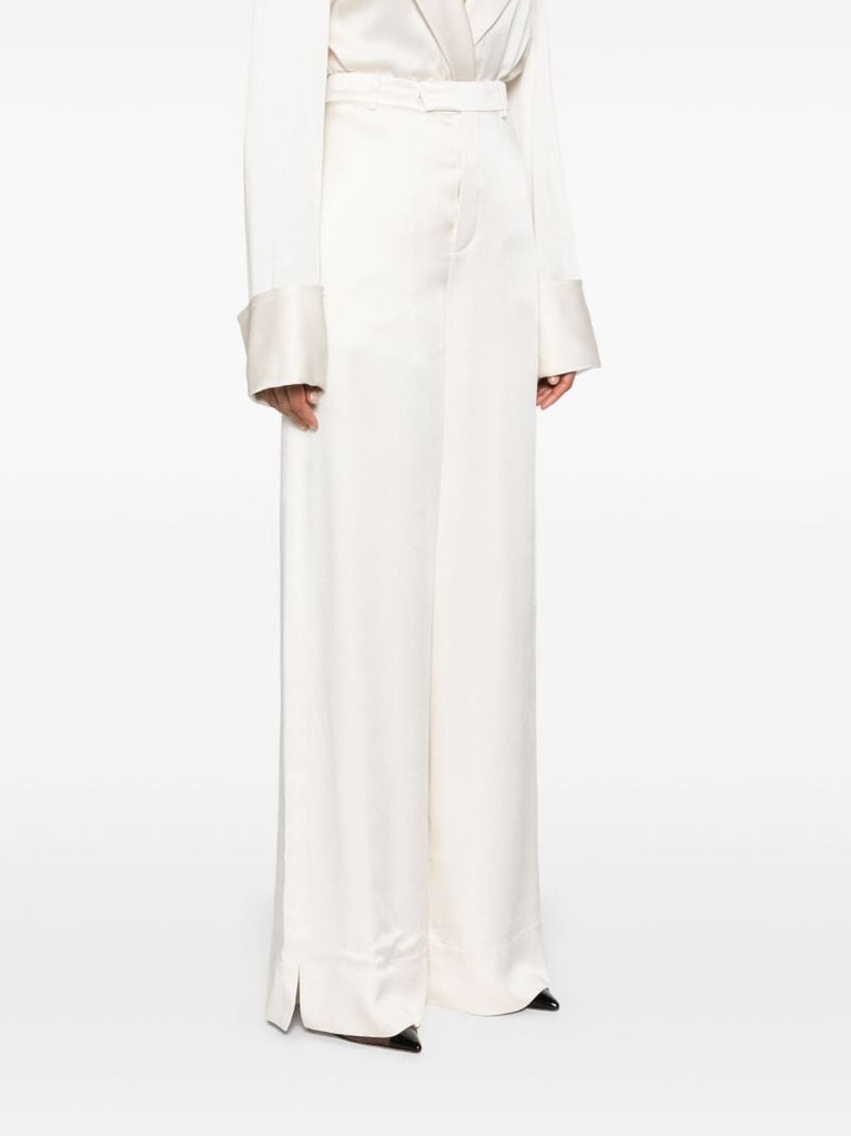 Neutral High Waisted Straight Leg Trousers
