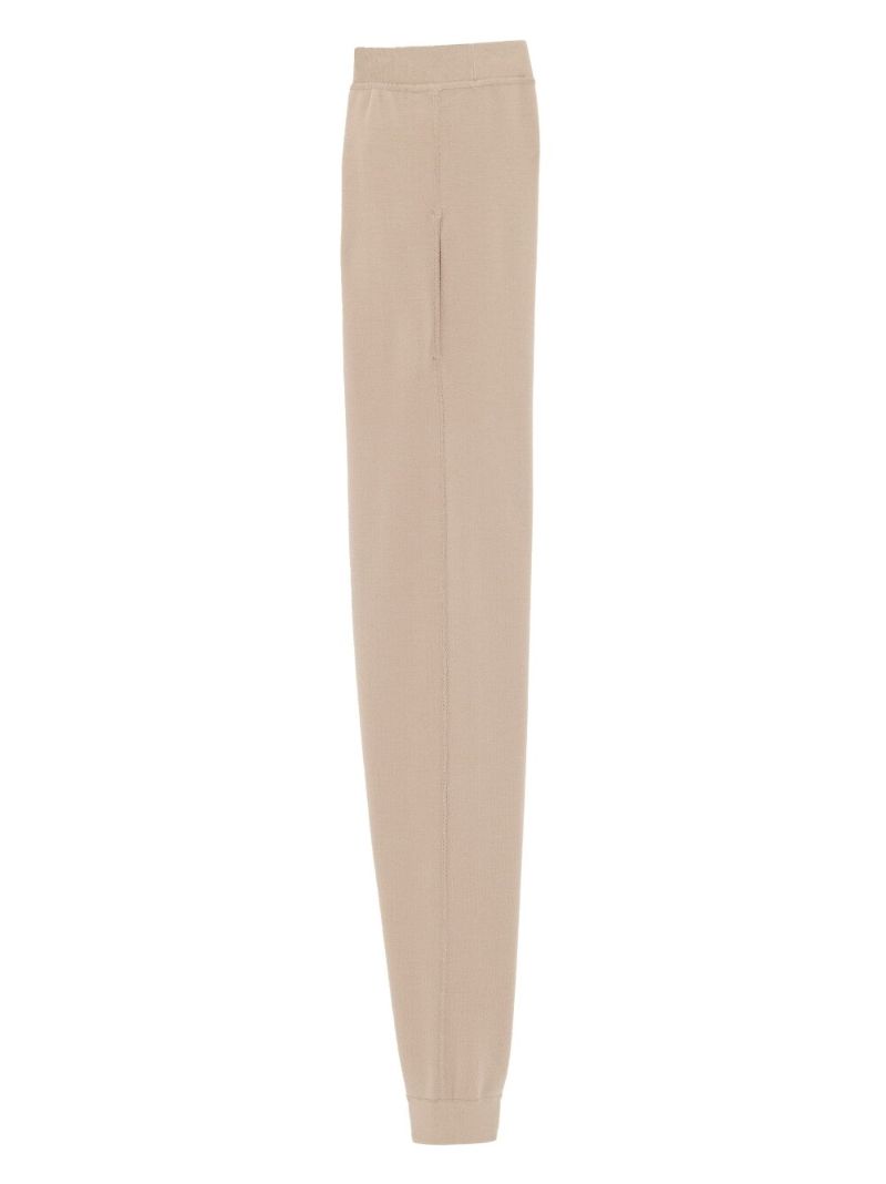 Beige Wool Track Pants