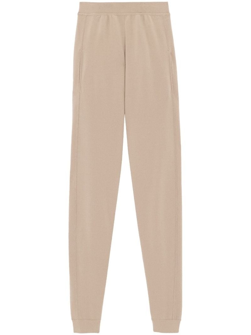 Beige Wool Track Pants