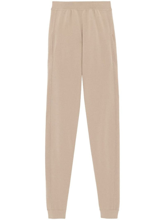 Beige Wool Track Pants