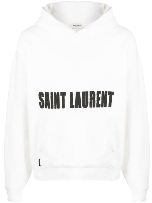 White Agafay Logo Print Hoodie