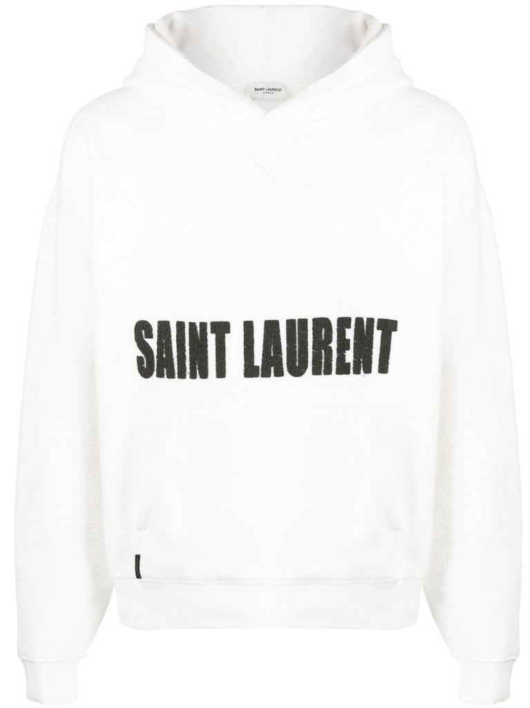 White Agafay Logo Print Hoodie