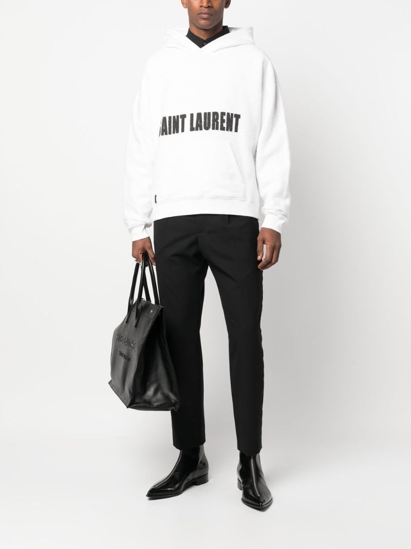 White Agafay Logo Print Hoodie