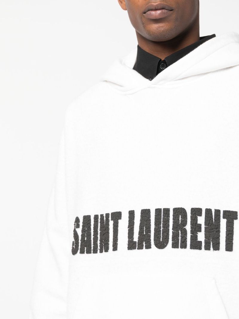 White Agafay Logo Print Hoodie