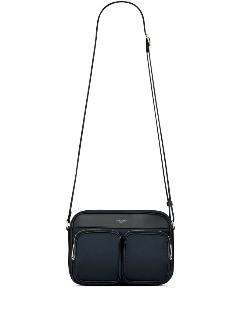 Blue Logo Print Shoulder Bag