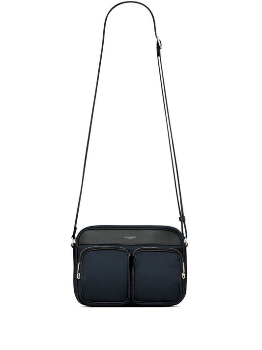 Blue Logo Print Shoulder Bag