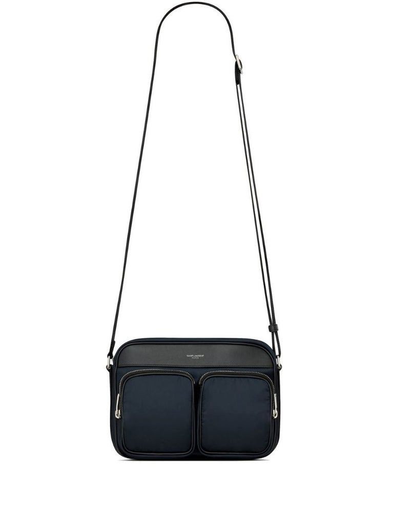 Blue Logo Print Shoulder Bag
