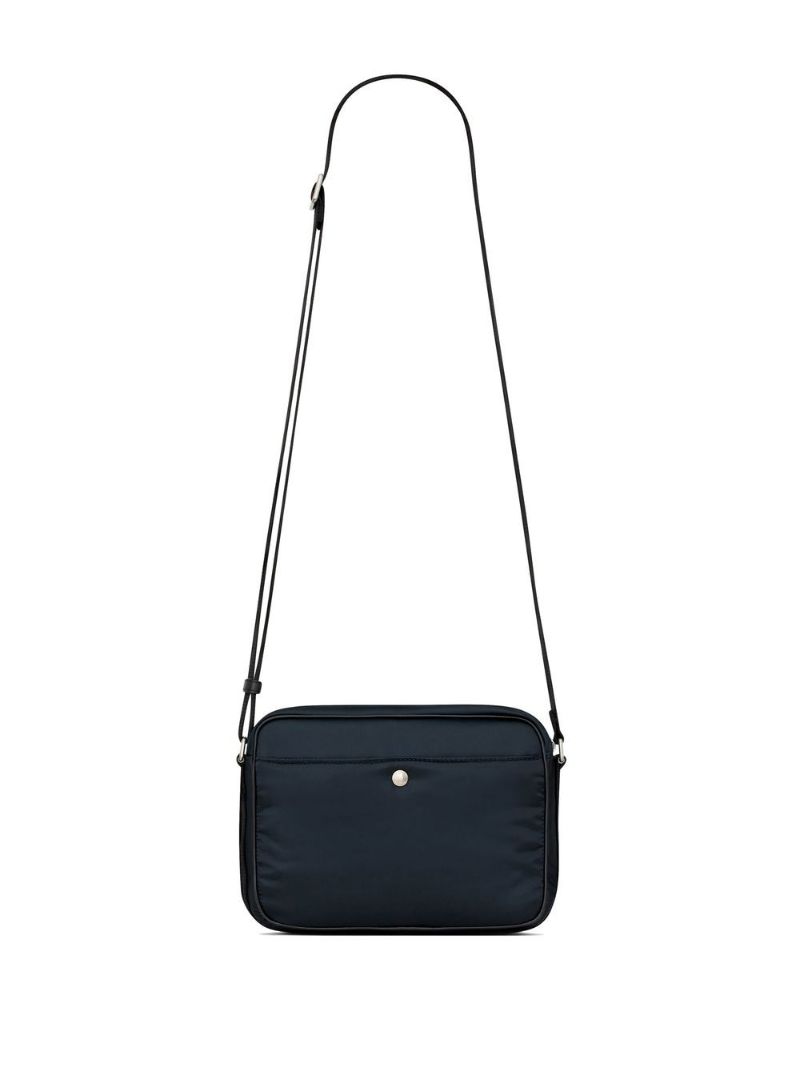 Blue Logo Print Shoulder Bag