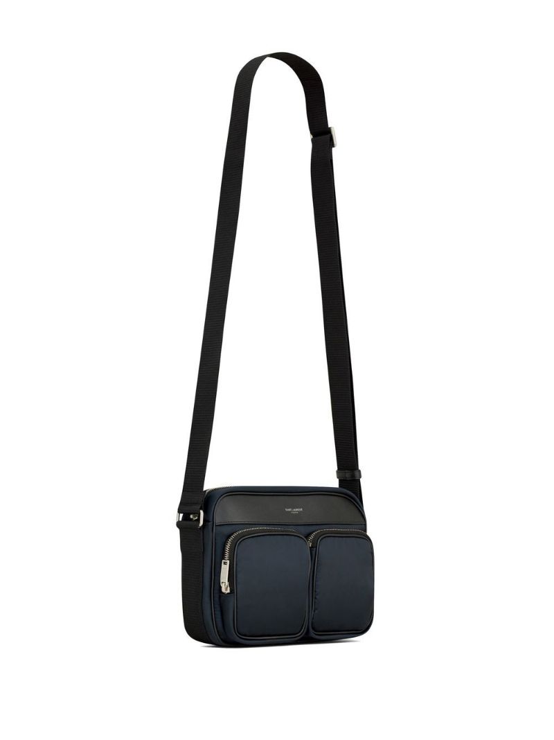 Blue Logo Print Shoulder Bag
