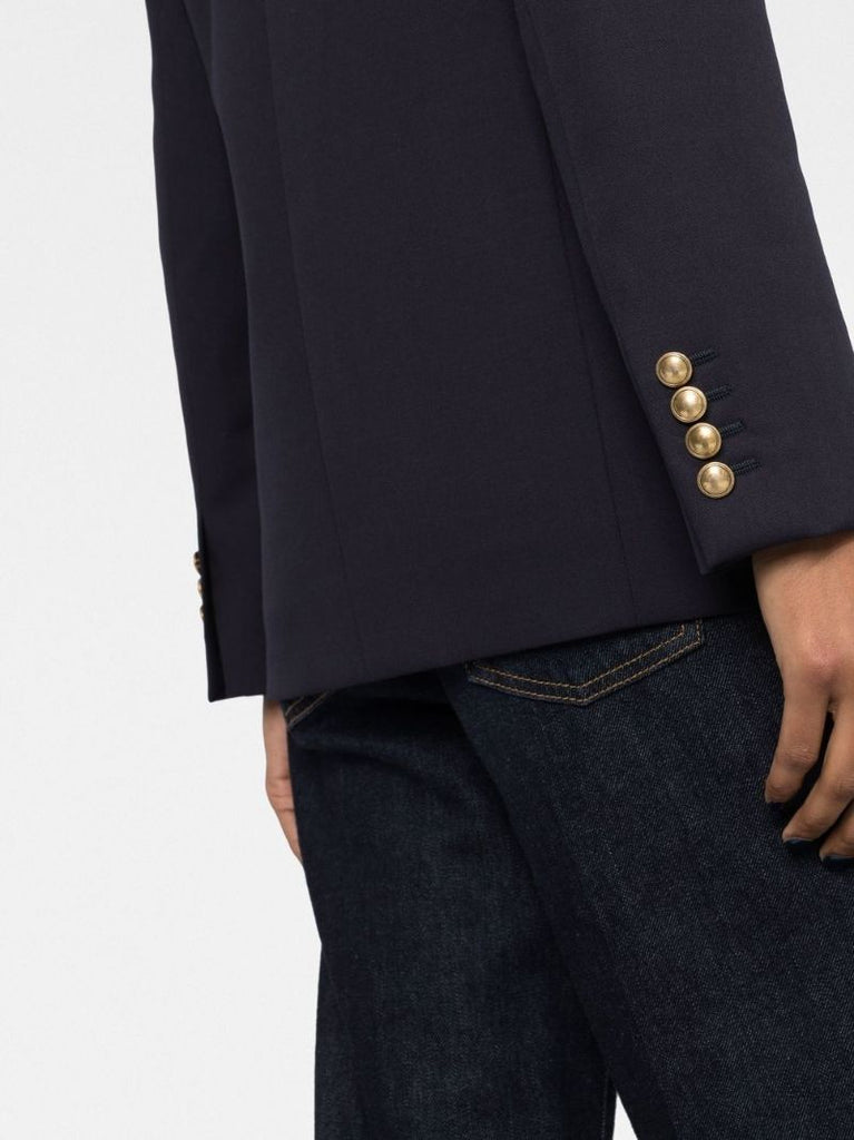 Blue Single-breasted Wool Blazer