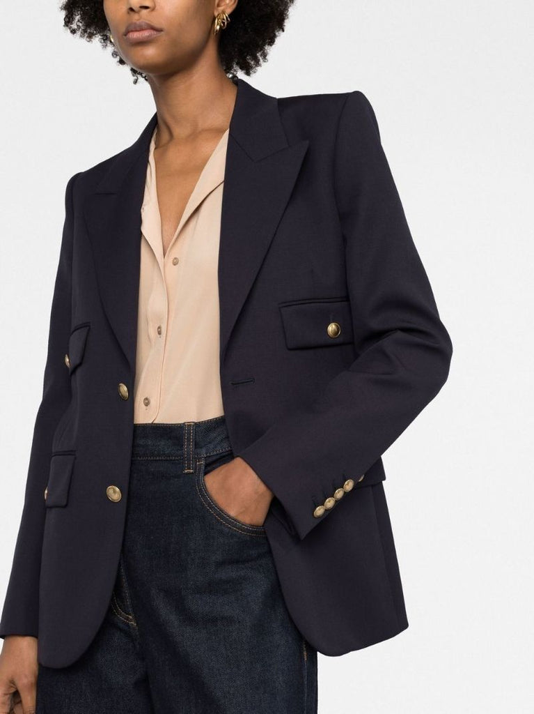 Blue Single-breasted Wool Blazer