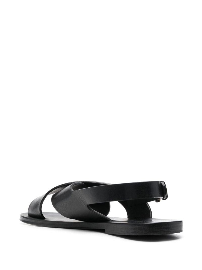 Black Mojave Crossover Strap Sandals