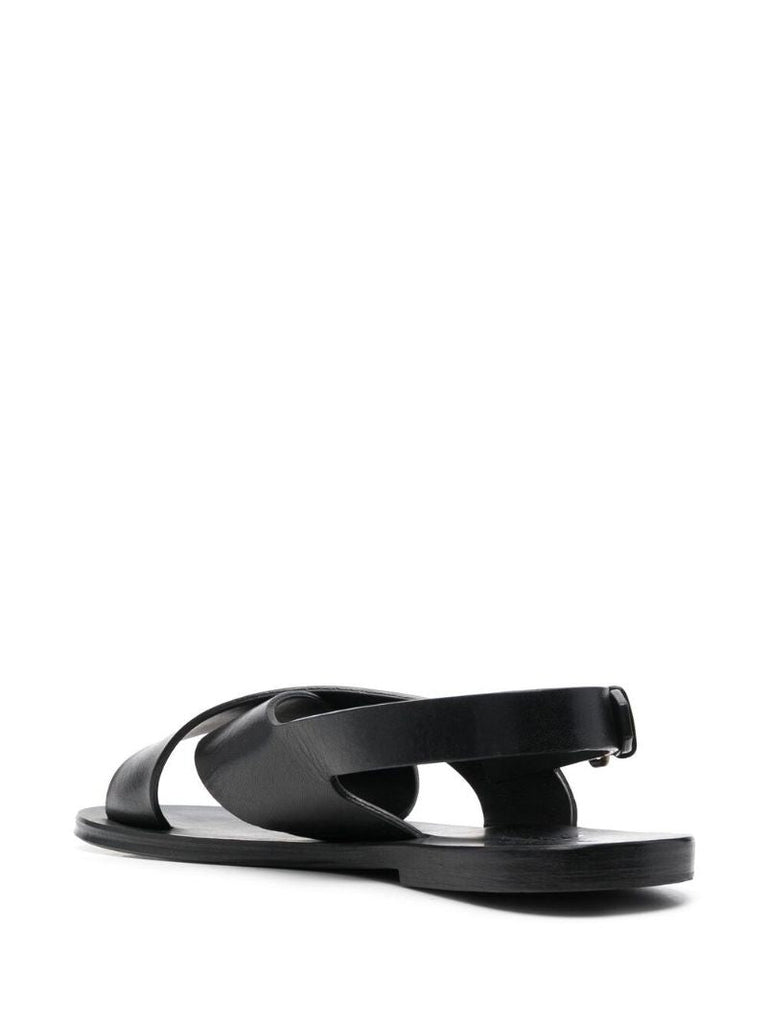 Black Mojave Crossover Strap Sandals