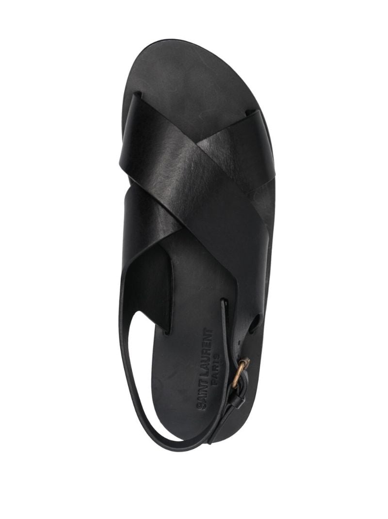 Black Mojave Crossover Strap Sandals