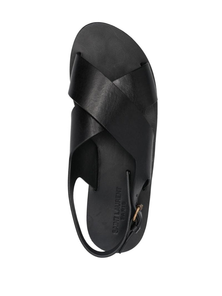Black Mojave Crossover Strap Sandals