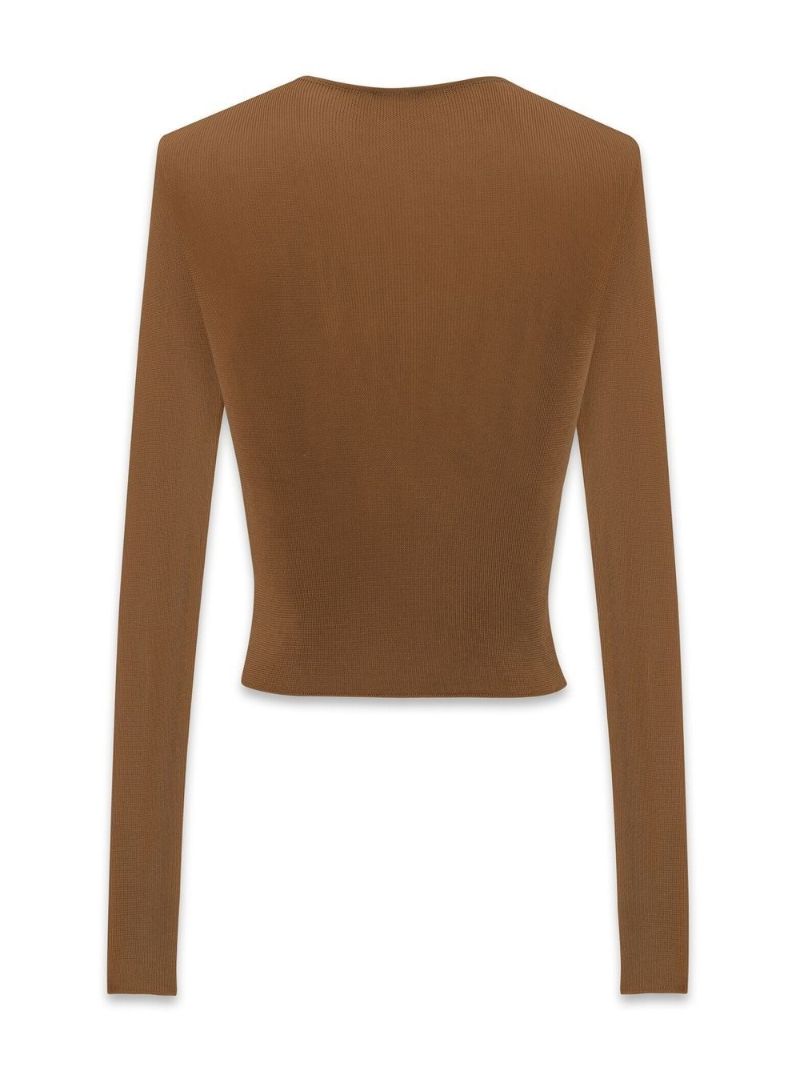 Brown Fine Knit Top