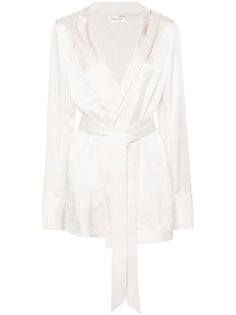 Neutral Self Tie Hooded Jacket