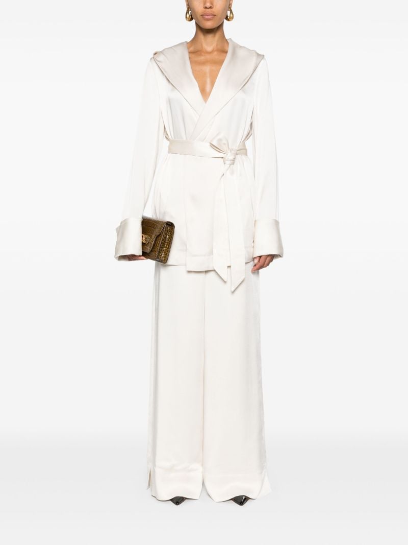 Neutral Self Tie Hooded Jacket