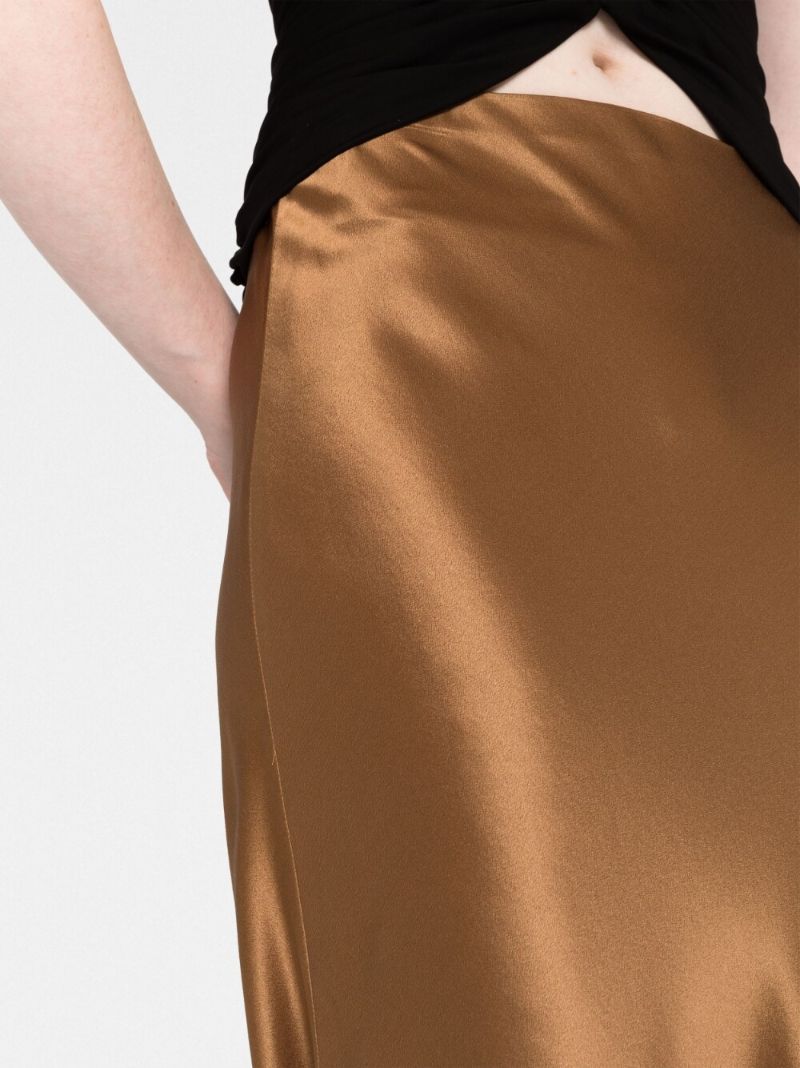 Brown Silk Maxi Skirt