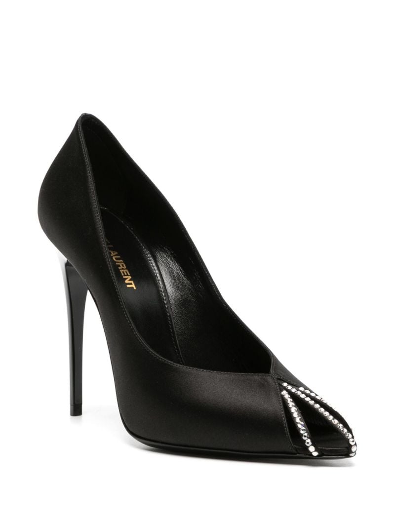 Black Alix 110 Crystal Satin Pumps