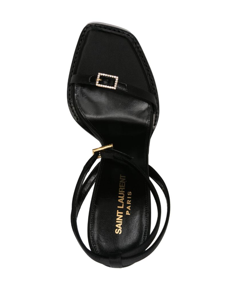 Black Platz 105 Silk Platform Sandals