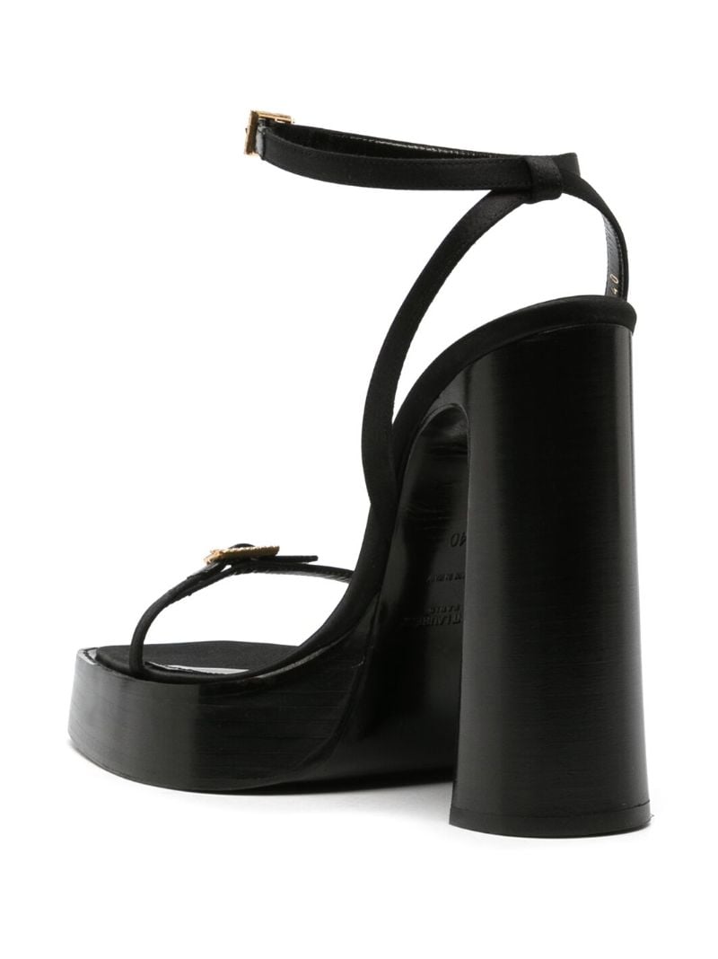 Black Platz 105 Silk Platform Sandals