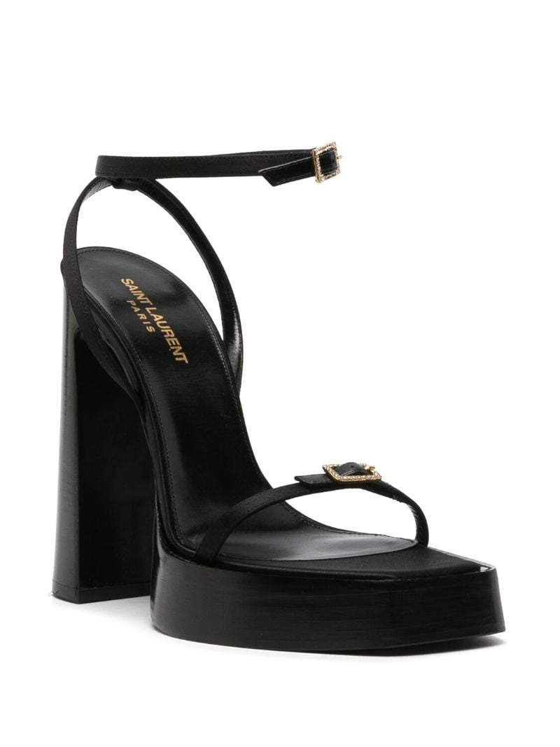 Black Platz 105 Silk Platform Sandals