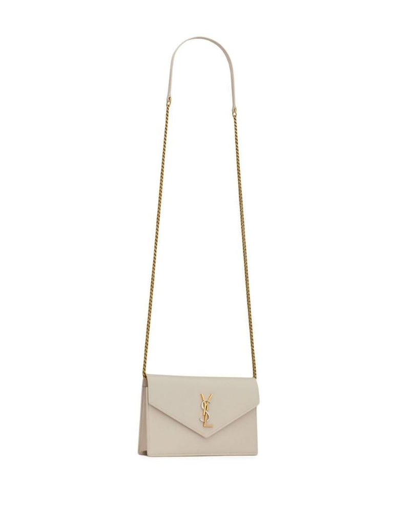 Neutral Cassandre Leather Chain Wallet