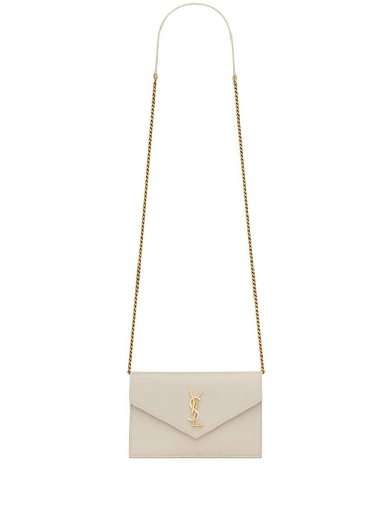 Neutral Cassandre Leather Chain Wallet