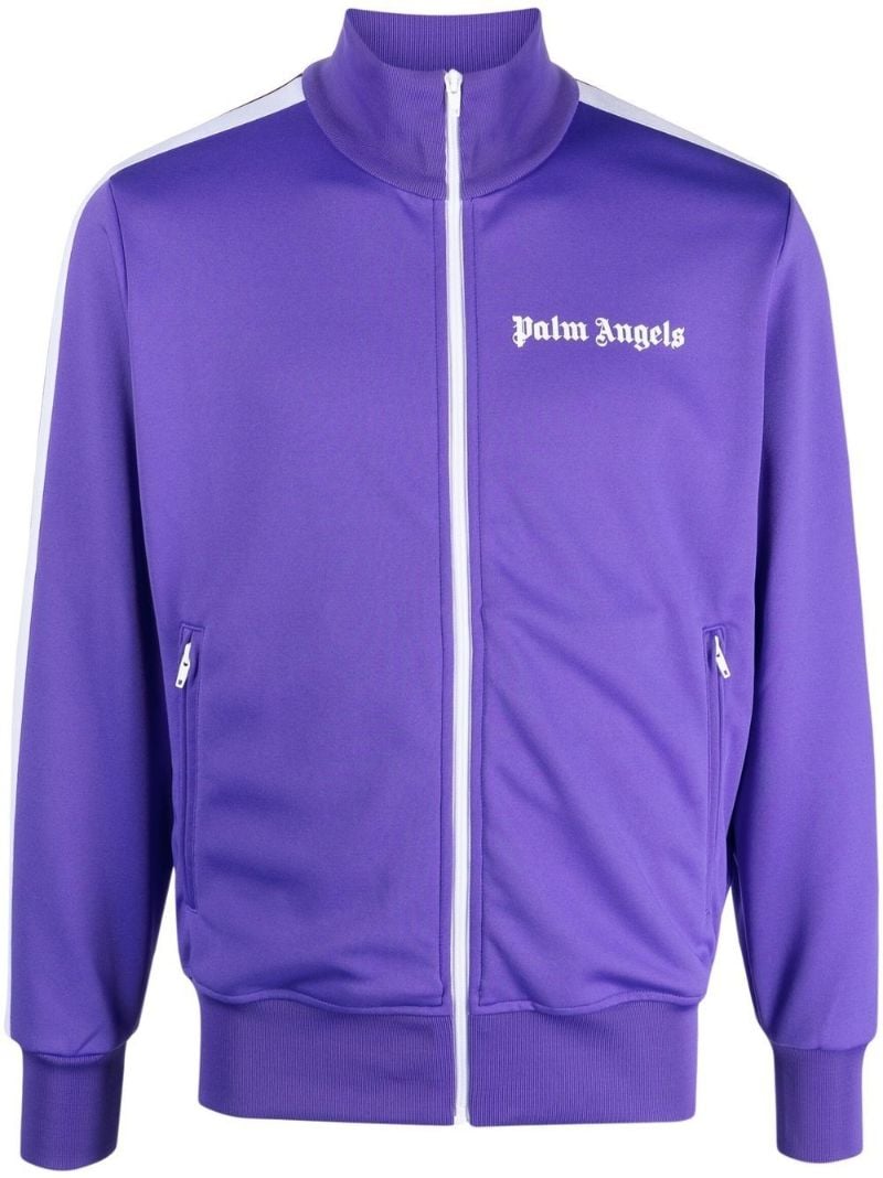 Purple Logo Print Track Jacket