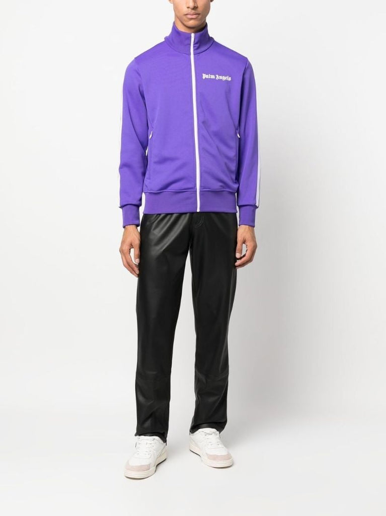 Purple Logo Print Track Jacket