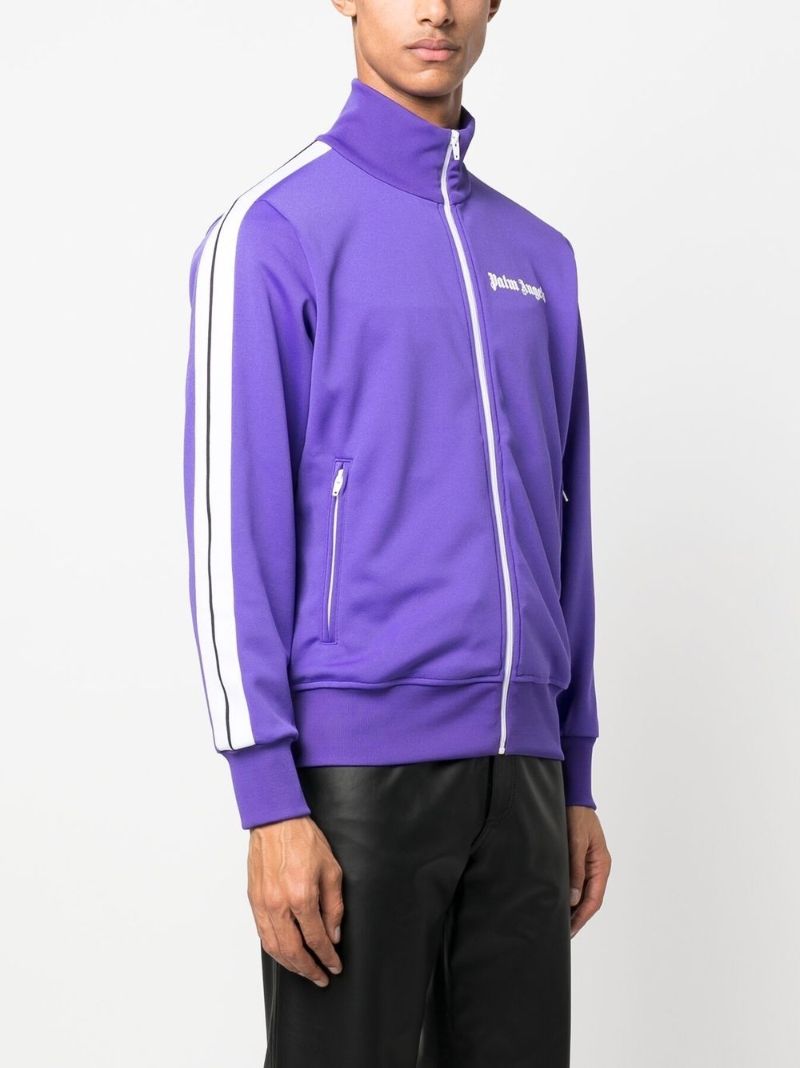 Purple Logo Print Track Jacket