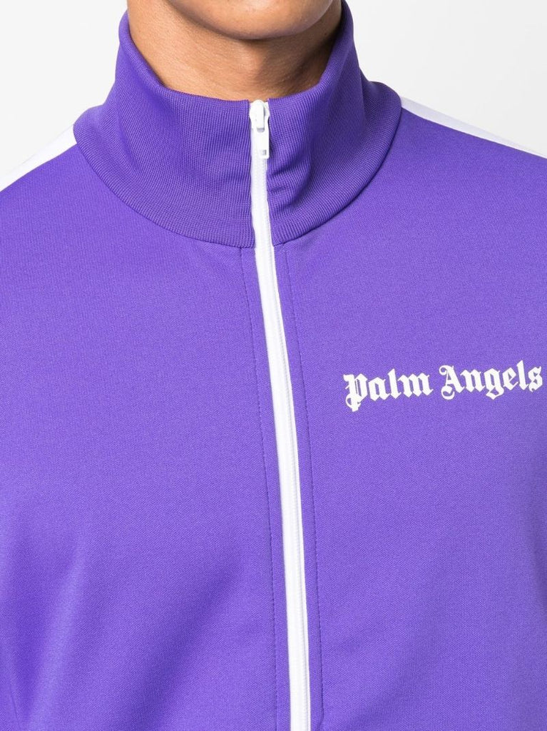 Purple Logo Print Track Jacket