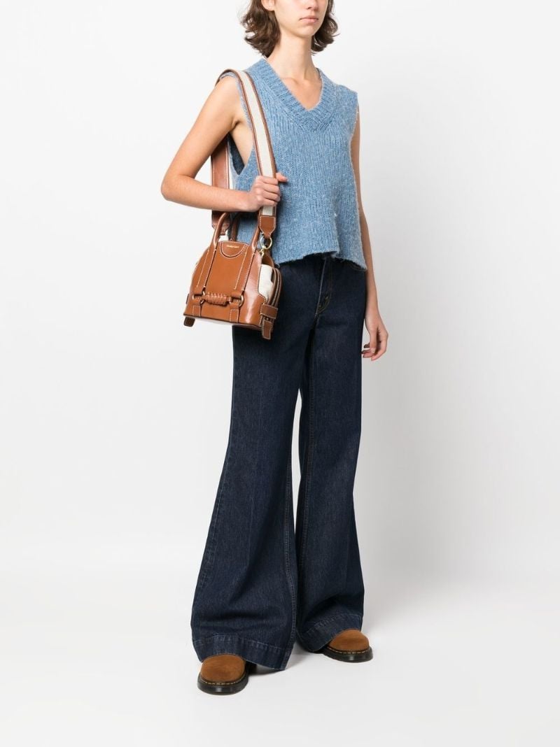 Brown Saddie Leather Tote Bag