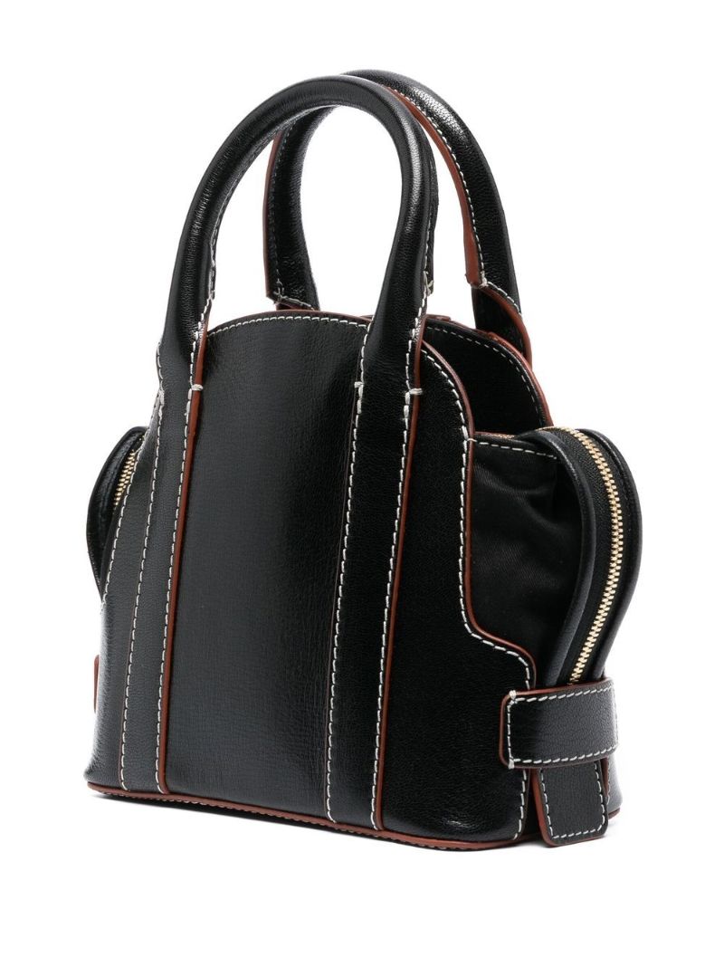 Black Saddie Leather Tote Bag