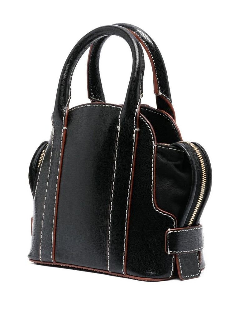 Black Saddie Leather Tote Bag