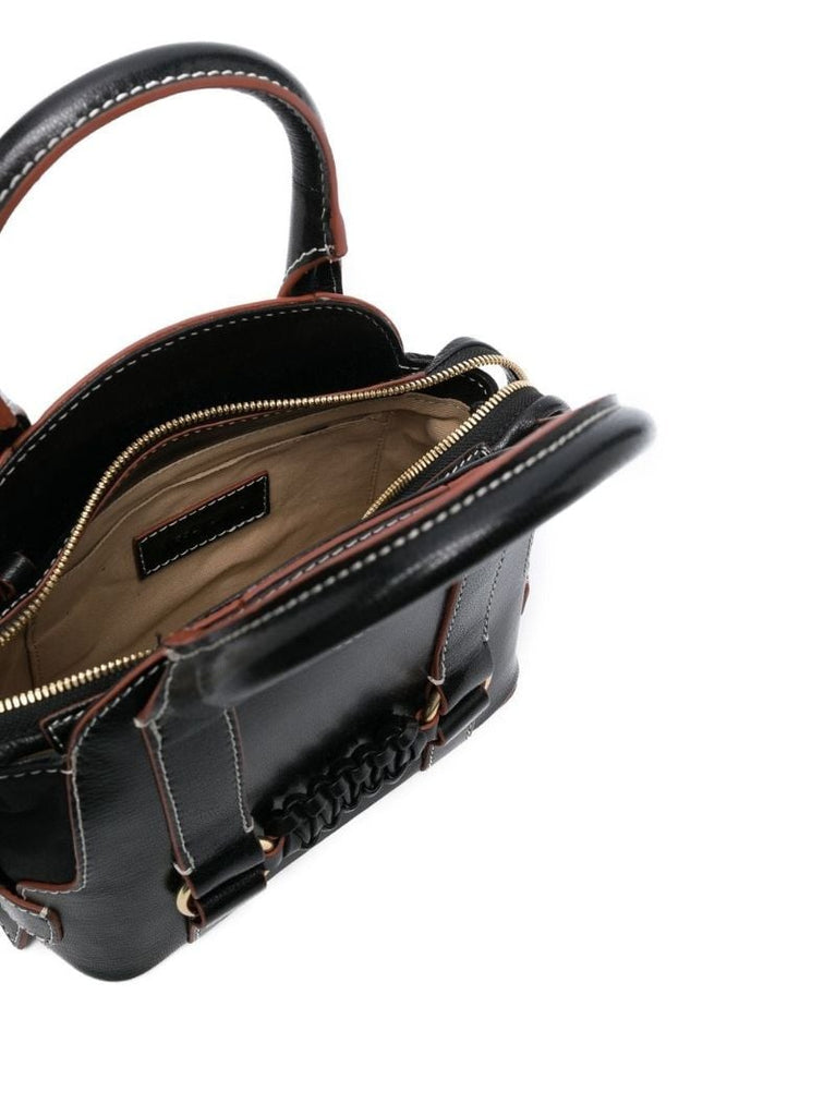 Black Saddie Leather Tote Bag