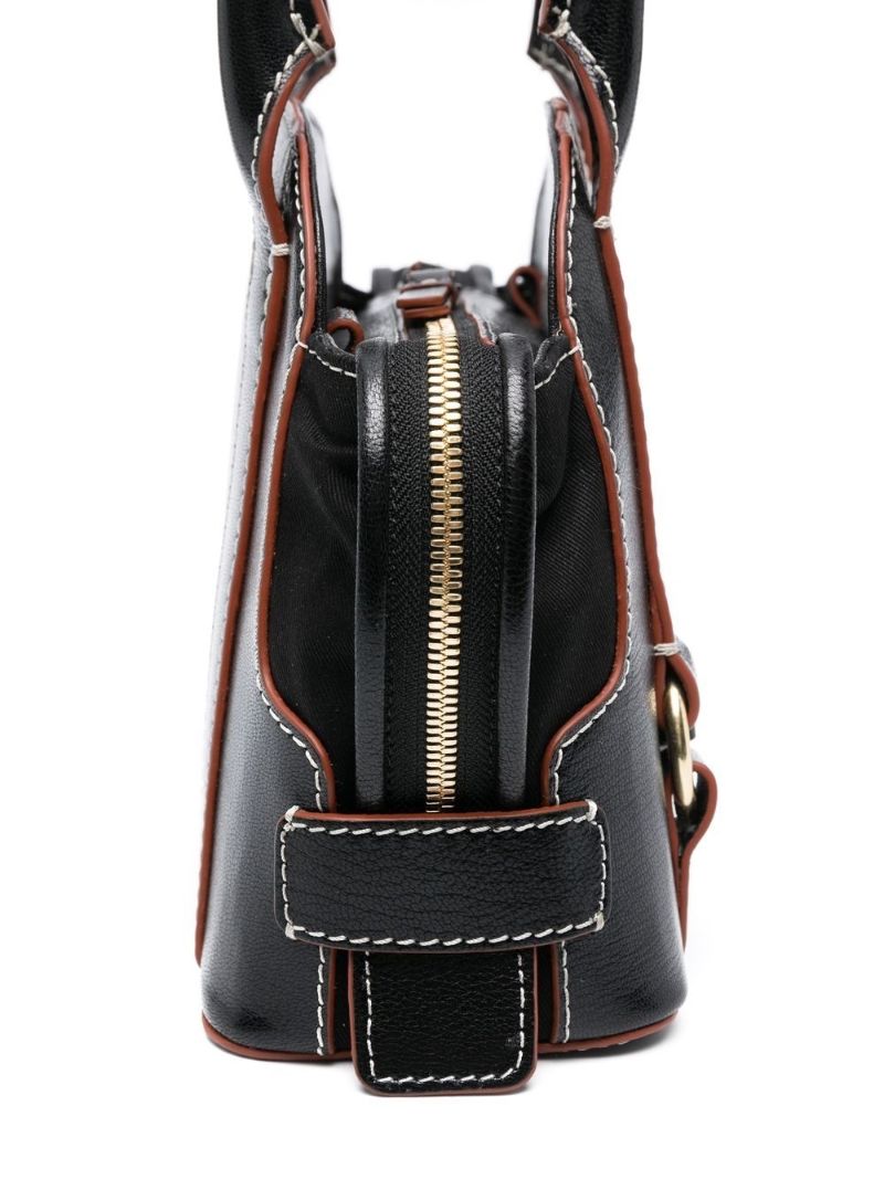 Black Saddie Leather Tote Bag