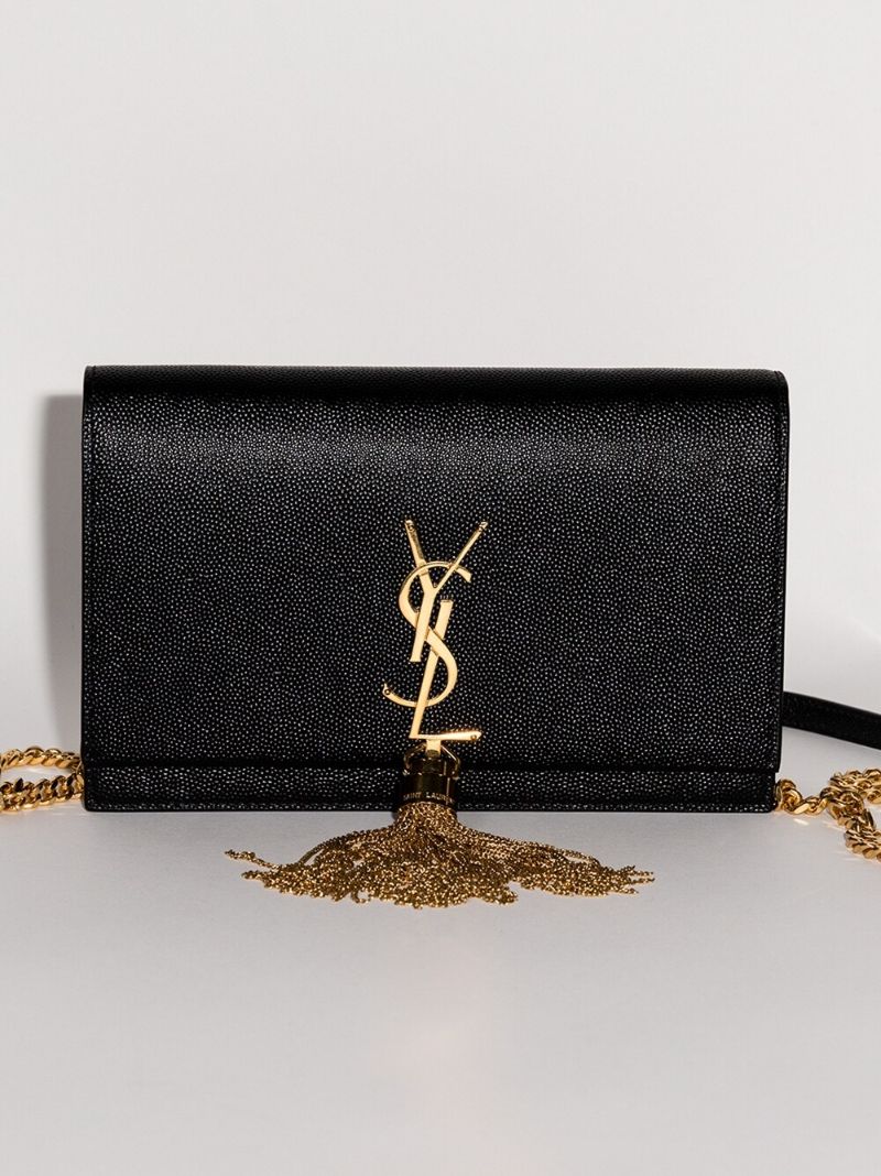 Black Kate Leather Chain Wallet