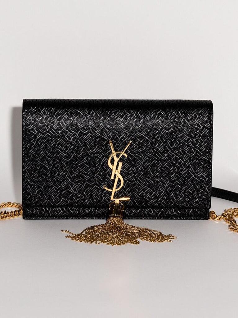 Black Kate Leather Chain Wallet