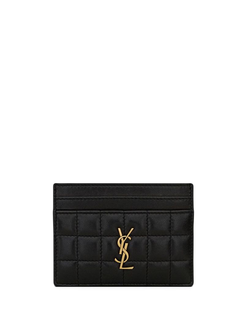 Black Logo Plaque Quilted Cardholder