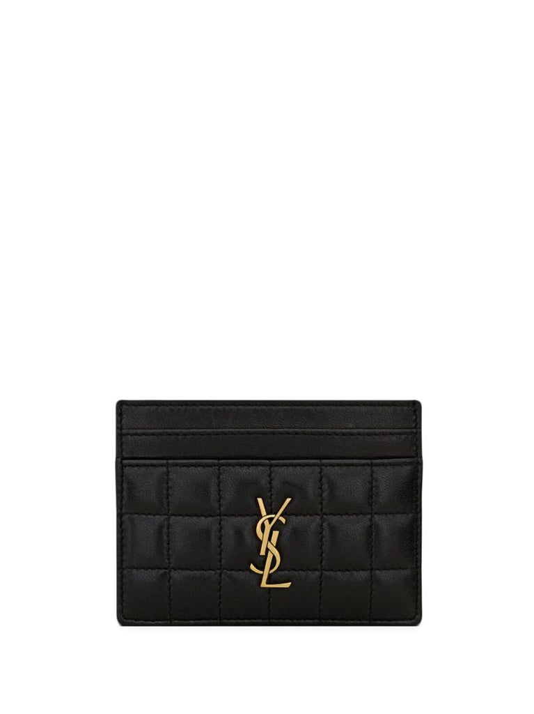 Black Logo Plaque Quilted Cardholder