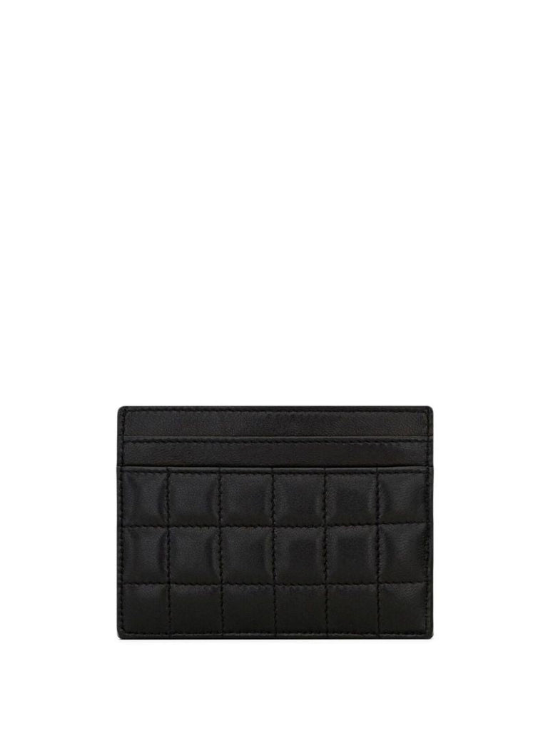 Black Logo Plaque Quilted Cardholder