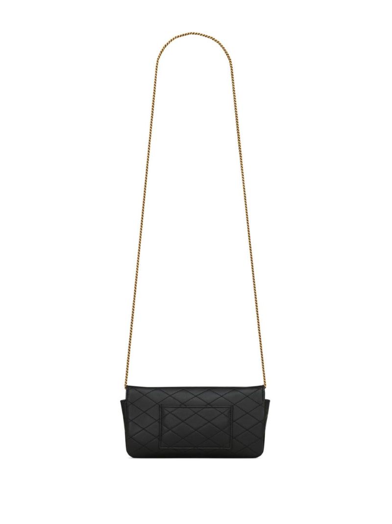 Black Gaby Quilted Leather Phone Holder