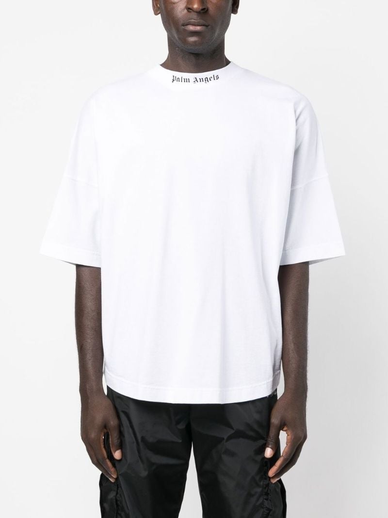 White Logo Print T-shirt